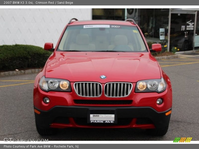 Crimson Red / Sand Beige 2007 BMW X3 3.0si