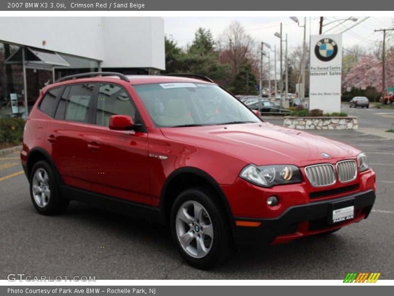 Crimson Red / Sand Beige 2007 BMW X3 3.0si