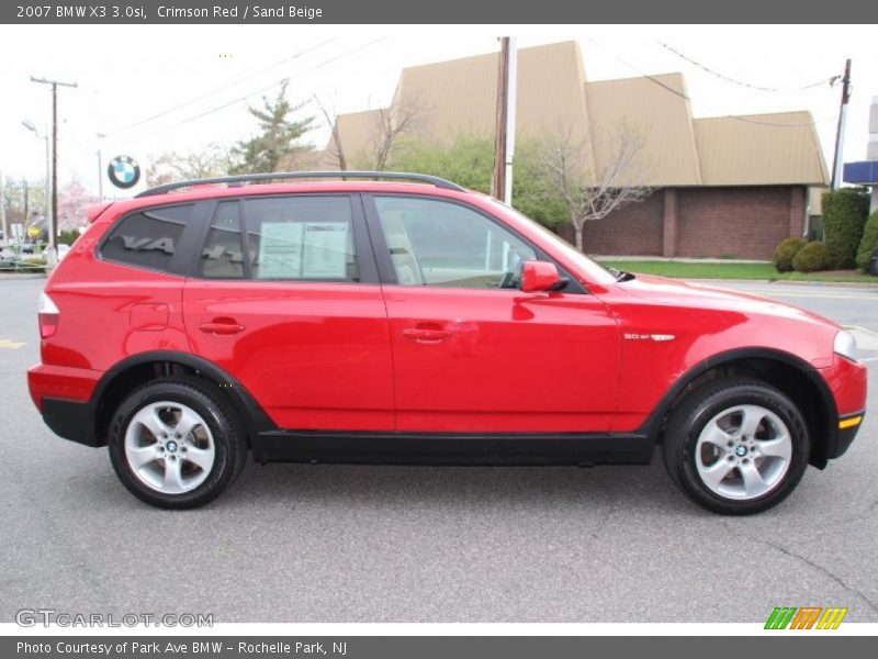 Crimson Red / Sand Beige 2007 BMW X3 3.0si