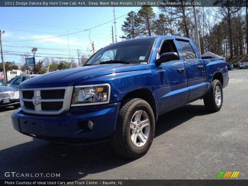 Deep Water Blue Metallic / Dark Slate Gray/Medium Slate Gray 2011 Dodge Dakota Big Horn Crew Cab 4x4