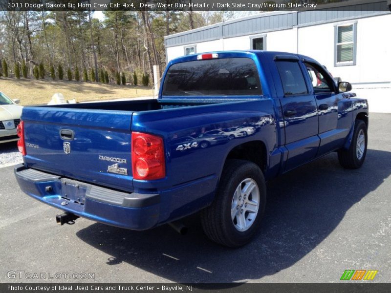 Deep Water Blue Metallic / Dark Slate Gray/Medium Slate Gray 2011 Dodge Dakota Big Horn Crew Cab 4x4