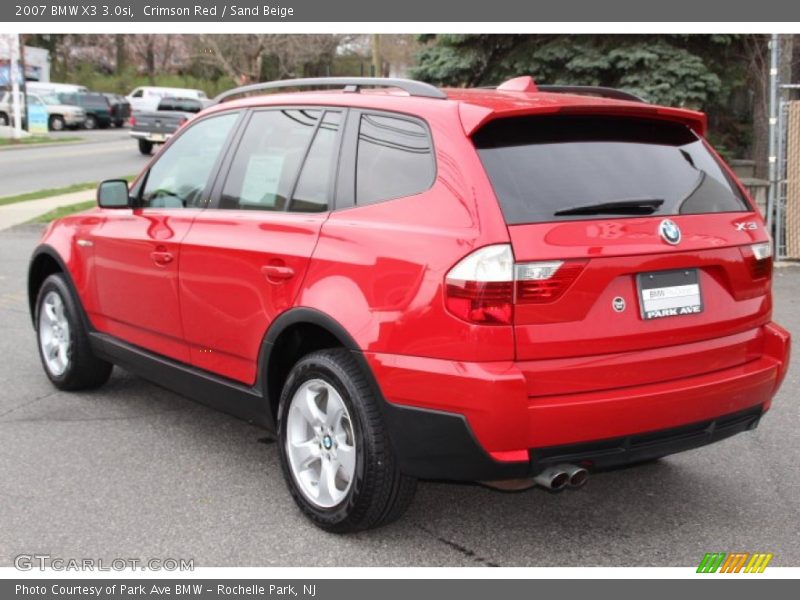 Crimson Red / Sand Beige 2007 BMW X3 3.0si