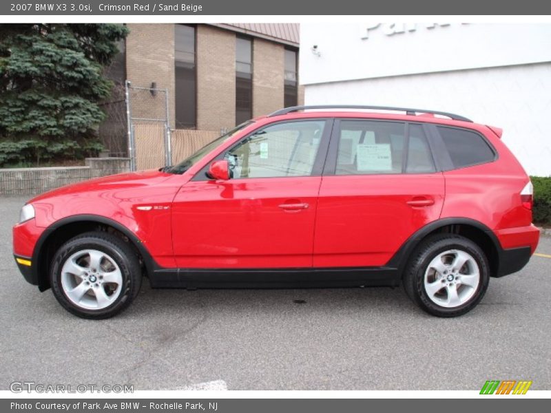 Crimson Red / Sand Beige 2007 BMW X3 3.0si
