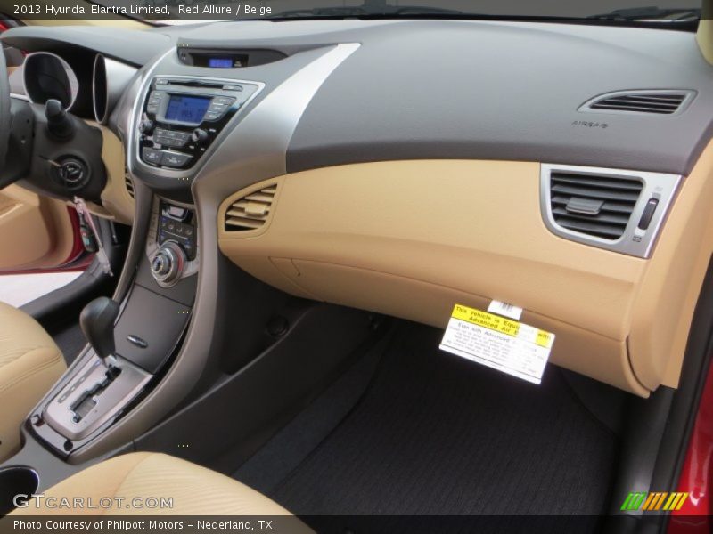 Red Allure / Beige 2013 Hyundai Elantra Limited