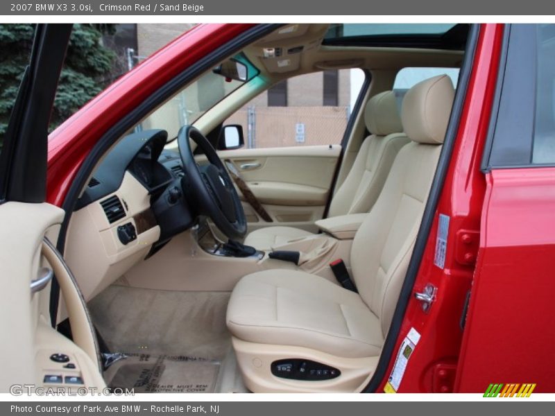 Crimson Red / Sand Beige 2007 BMW X3 3.0si