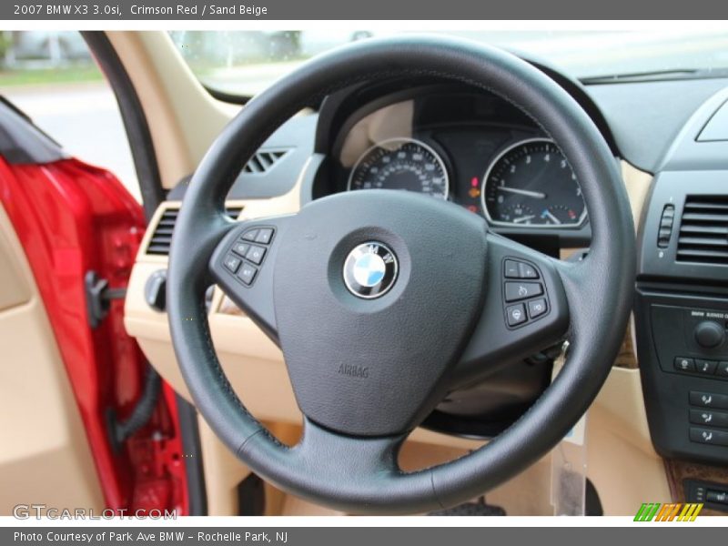 Crimson Red / Sand Beige 2007 BMW X3 3.0si