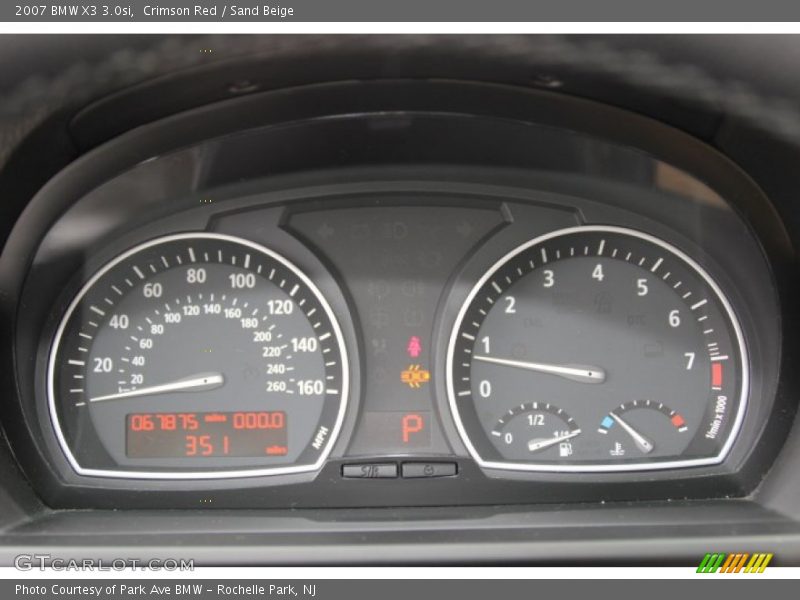 Crimson Red / Sand Beige 2007 BMW X3 3.0si