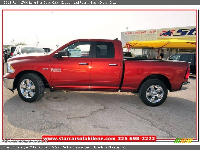 Copperhead Pearl / Black/Diesel Gray 2013 Ram 1500 Lone Star Quad Cab