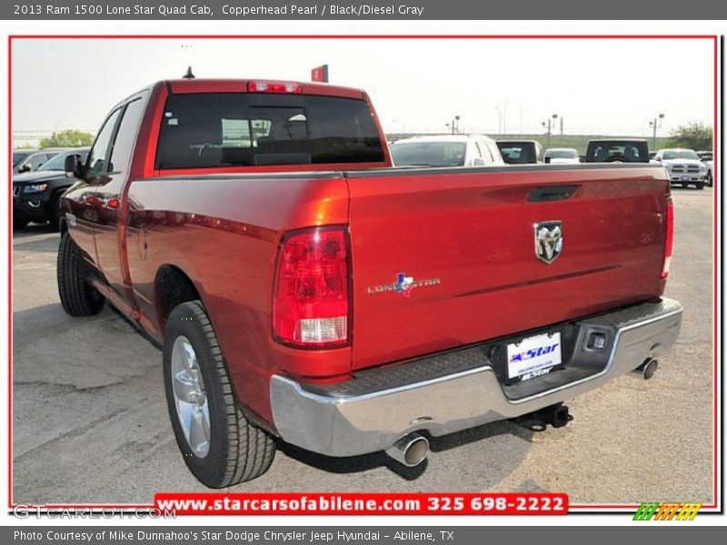 Copperhead Pearl / Black/Diesel Gray 2013 Ram 1500 Lone Star Quad Cab