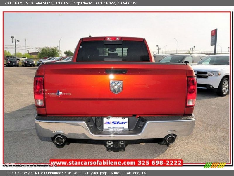 Copperhead Pearl / Black/Diesel Gray 2013 Ram 1500 Lone Star Quad Cab