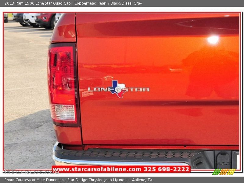 Copperhead Pearl / Black/Diesel Gray 2013 Ram 1500 Lone Star Quad Cab