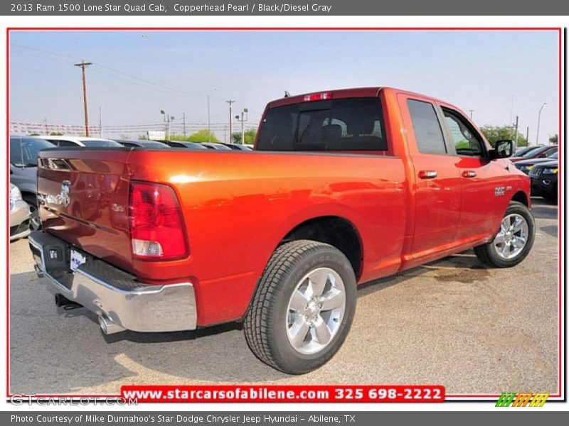 Copperhead Pearl / Black/Diesel Gray 2013 Ram 1500 Lone Star Quad Cab