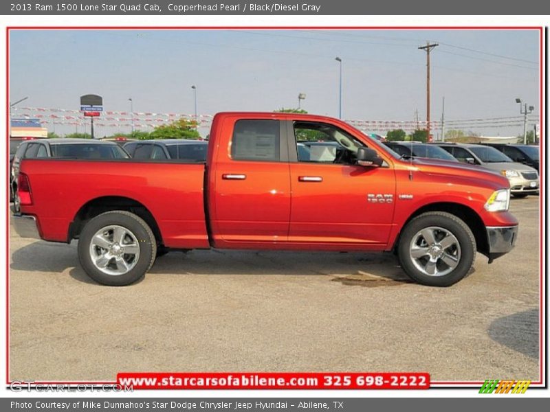 Copperhead Pearl / Black/Diesel Gray 2013 Ram 1500 Lone Star Quad Cab