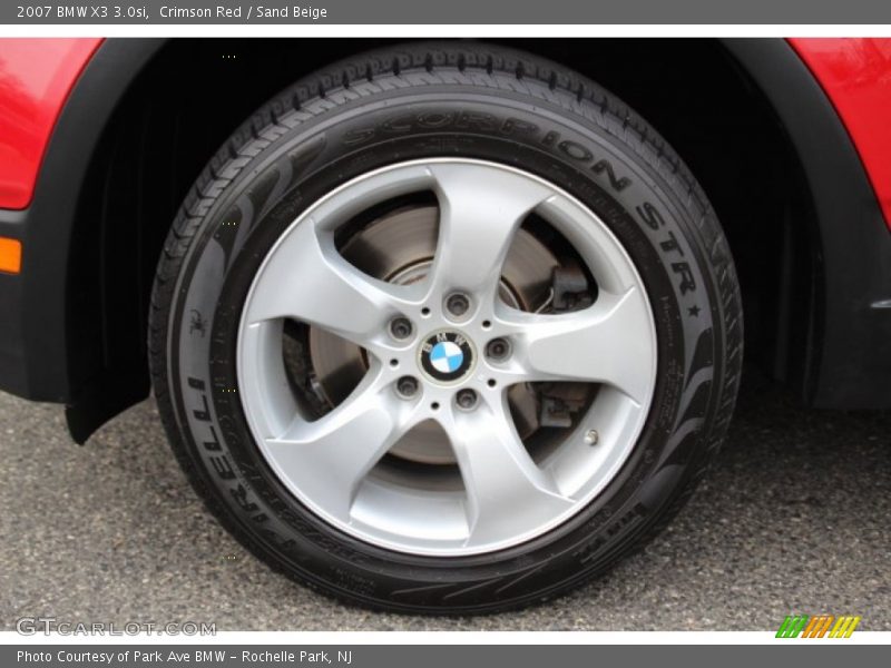 Crimson Red / Sand Beige 2007 BMW X3 3.0si