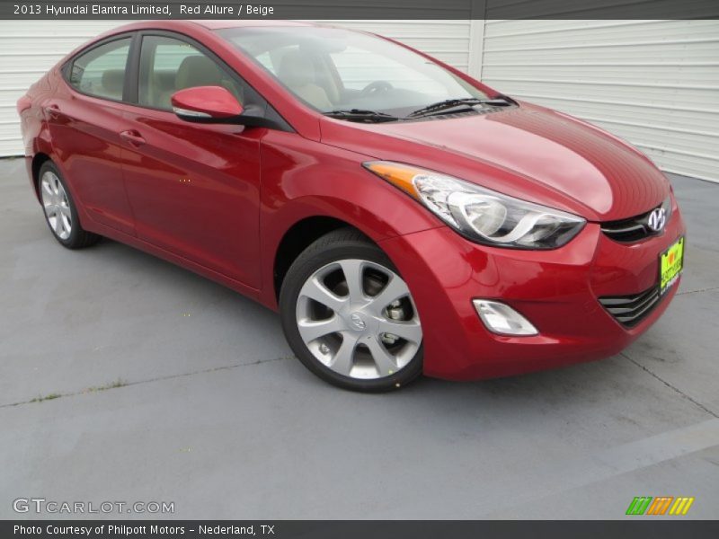 Red Allure / Beige 2013 Hyundai Elantra Limited