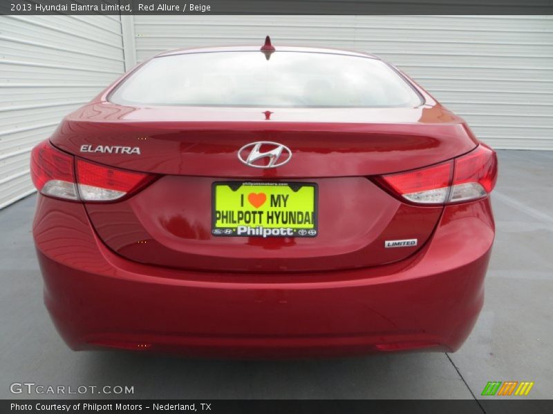 Red Allure / Beige 2013 Hyundai Elantra Limited