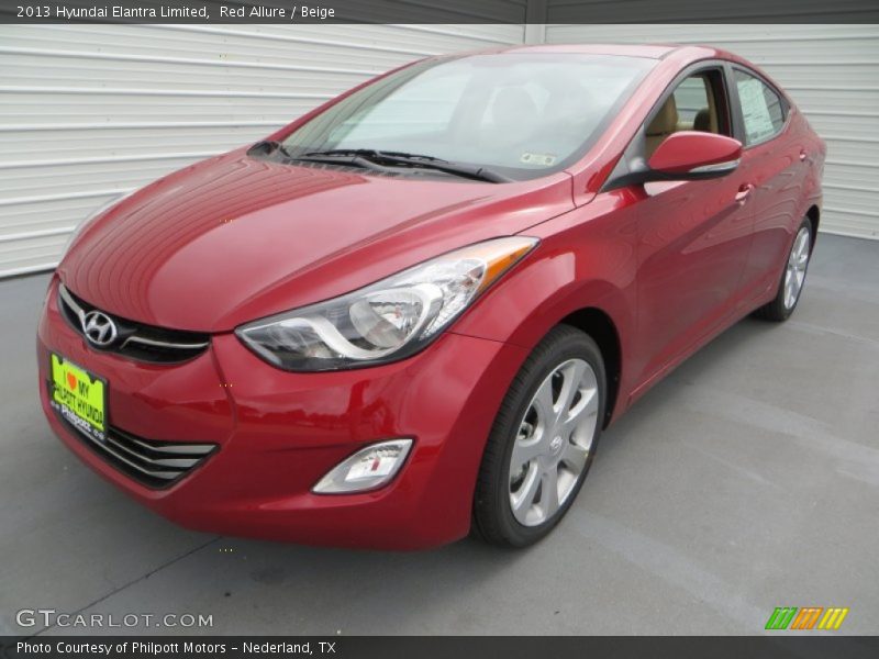 Red Allure / Beige 2013 Hyundai Elantra Limited
