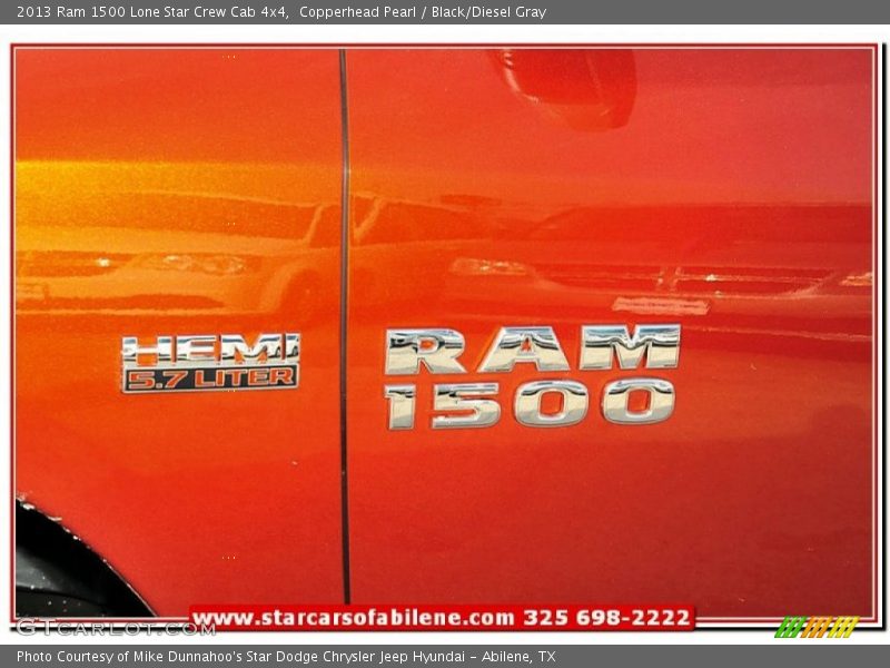 Copperhead Pearl / Black/Diesel Gray 2013 Ram 1500 Lone Star Crew Cab 4x4