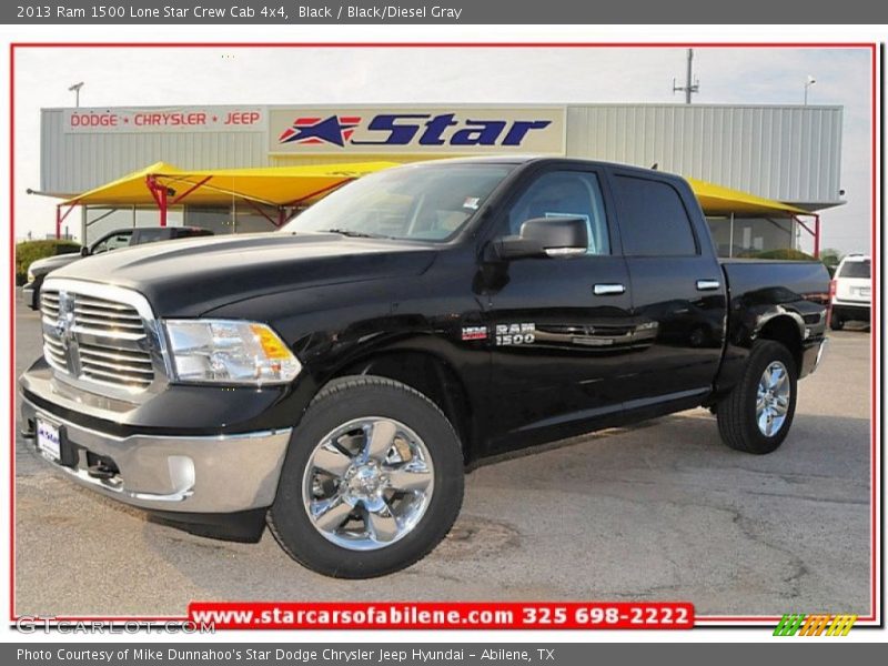 Black / Black/Diesel Gray 2013 Ram 1500 Lone Star Crew Cab 4x4