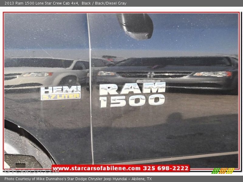 Black / Black/Diesel Gray 2013 Ram 1500 Lone Star Crew Cab 4x4
