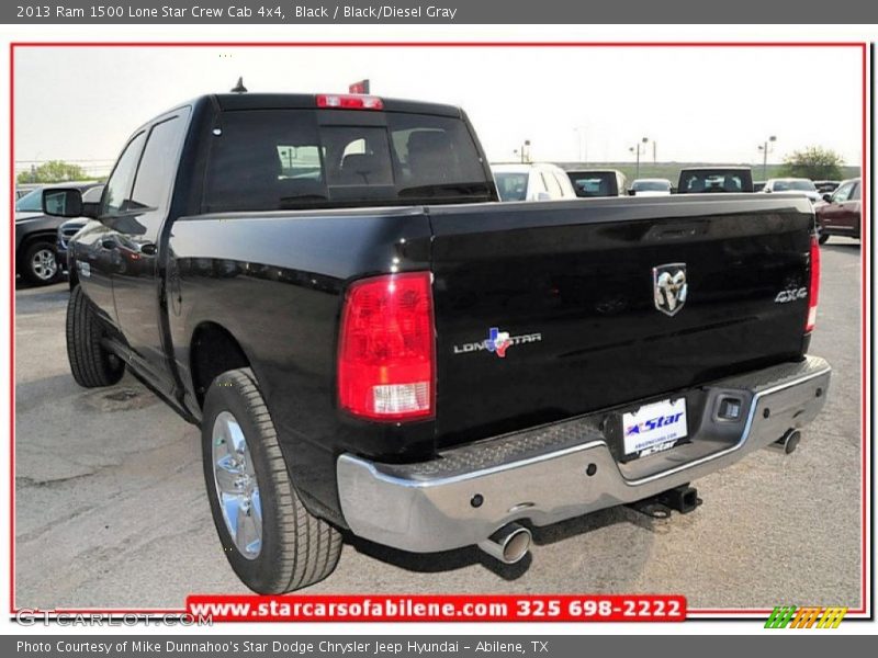 Black / Black/Diesel Gray 2013 Ram 1500 Lone Star Crew Cab 4x4