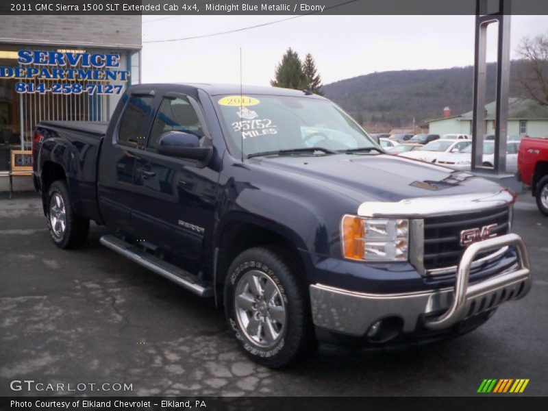 Midnight Blue Metallic / Ebony 2011 GMC Sierra 1500 SLT Extended Cab 4x4