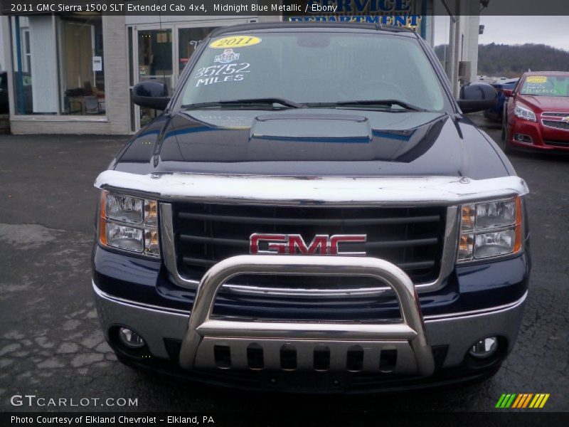 Midnight Blue Metallic / Ebony 2011 GMC Sierra 1500 SLT Extended Cab 4x4