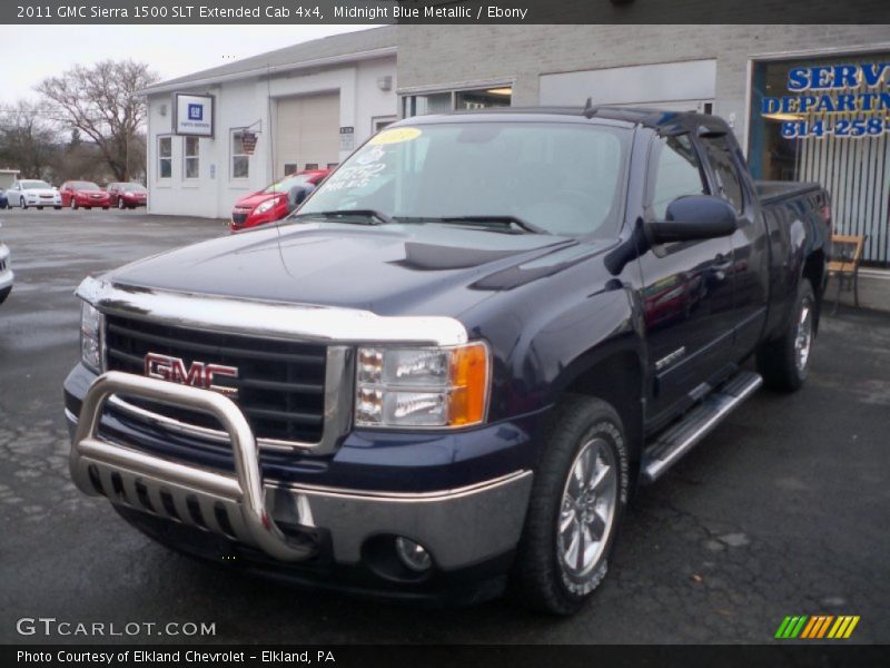 Midnight Blue Metallic / Ebony 2011 GMC Sierra 1500 SLT Extended Cab 4x4