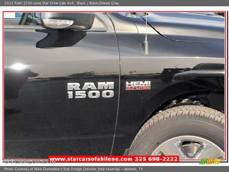 Black / Black/Diesel Gray 2013 Ram 1500 Lone Star Crew Cab 4x4