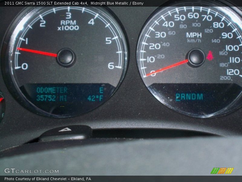 Midnight Blue Metallic / Ebony 2011 GMC Sierra 1500 SLT Extended Cab 4x4