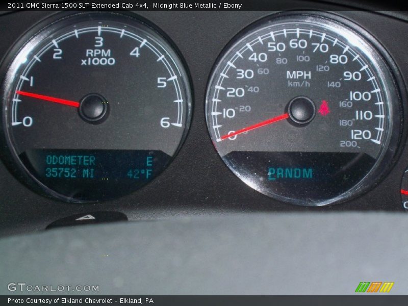 Midnight Blue Metallic / Ebony 2011 GMC Sierra 1500 SLT Extended Cab 4x4