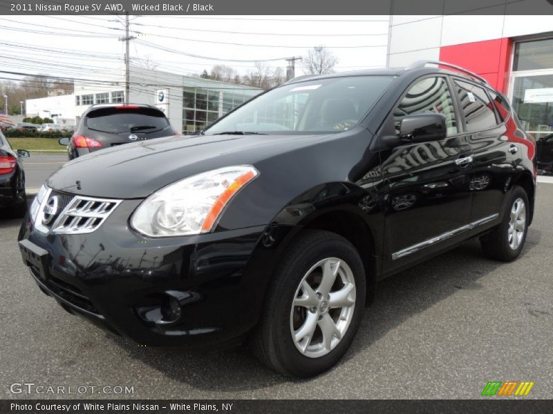 Wicked Black / Black 2011 Nissan Rogue SV AWD
