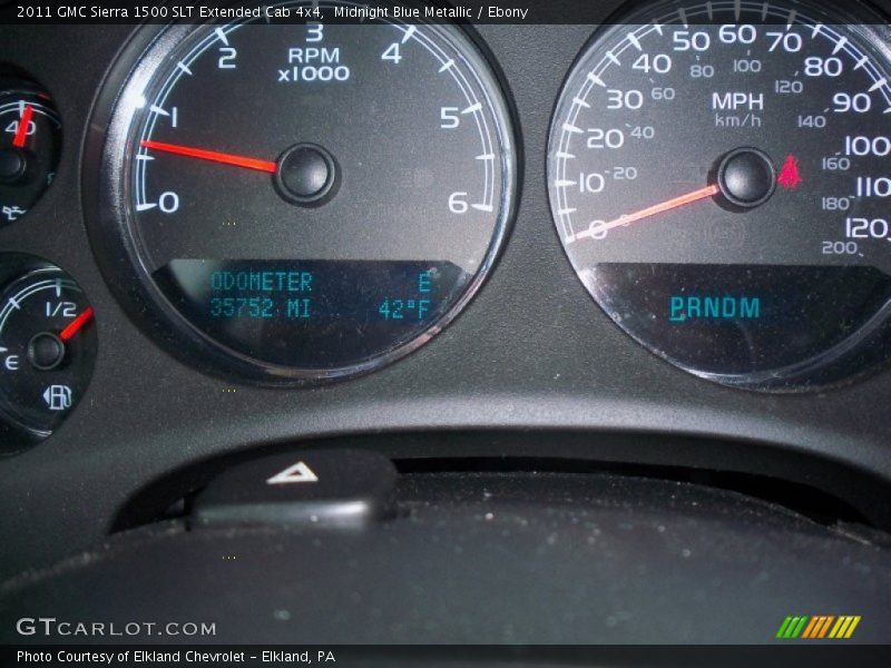 Midnight Blue Metallic / Ebony 2011 GMC Sierra 1500 SLT Extended Cab 4x4