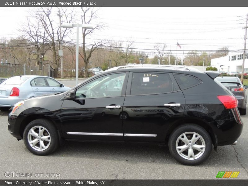 Wicked Black / Black 2011 Nissan Rogue SV AWD