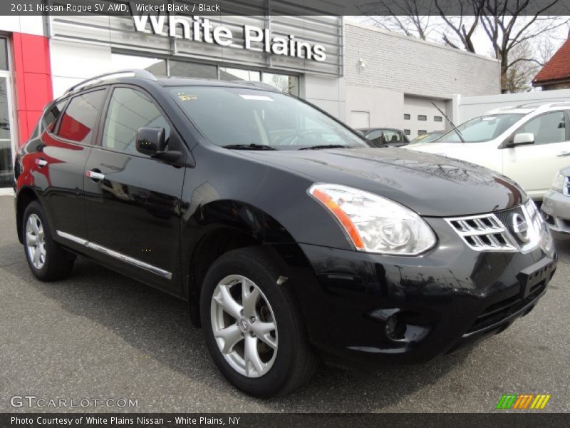 Wicked Black / Black 2011 Nissan Rogue SV AWD