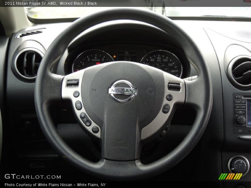 Wicked Black / Black 2011 Nissan Rogue SV AWD