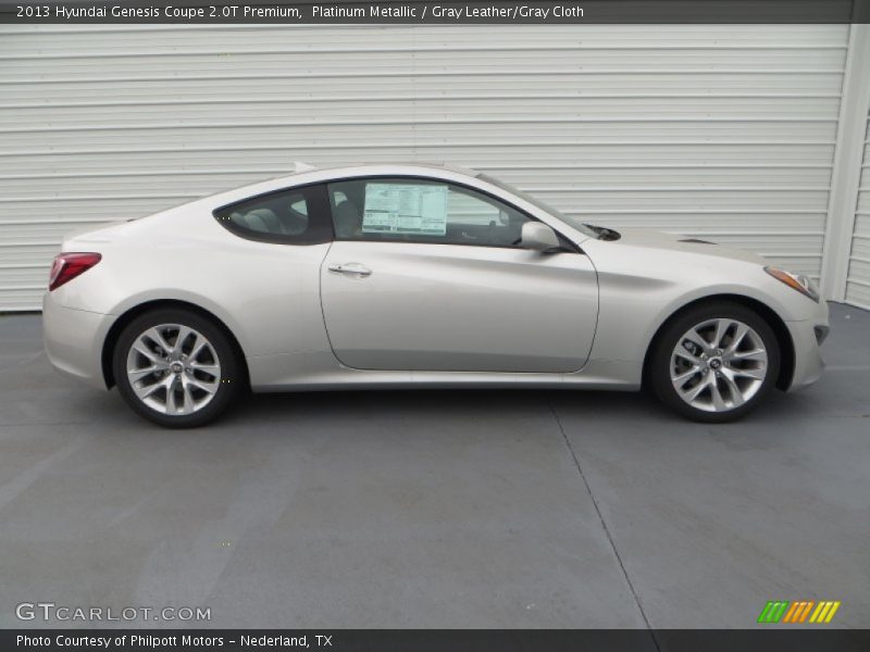 Platinum Metallic / Gray Leather/Gray Cloth 2013 Hyundai Genesis Coupe 2.0T Premium