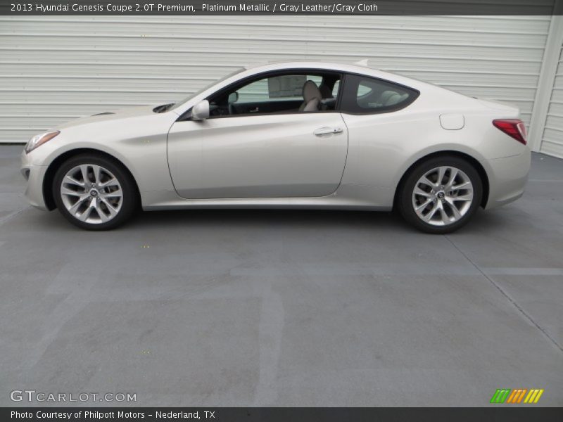 Platinum Metallic / Gray Leather/Gray Cloth 2013 Hyundai Genesis Coupe 2.0T Premium