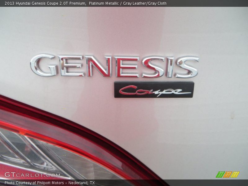 Platinum Metallic / Gray Leather/Gray Cloth 2013 Hyundai Genesis Coupe 2.0T Premium