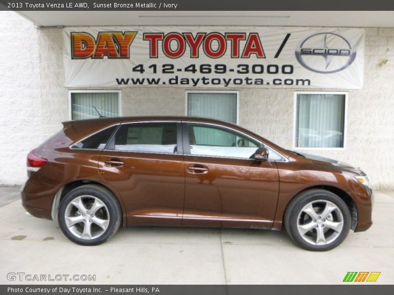 Sunset Bronze Metallic / Ivory 2013 Toyota Venza LE AWD