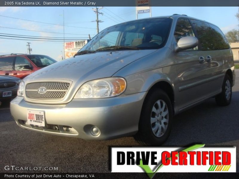 Diamond Silver Metallic / Gray 2005 Kia Sedona LX