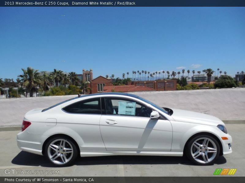 Diamond White Metallic / Red/Black 2013 Mercedes-Benz C 250 Coupe