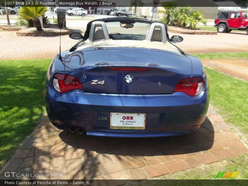Montego Blue Metallic / Beige 2007 BMW Z4 3.0i Roadster