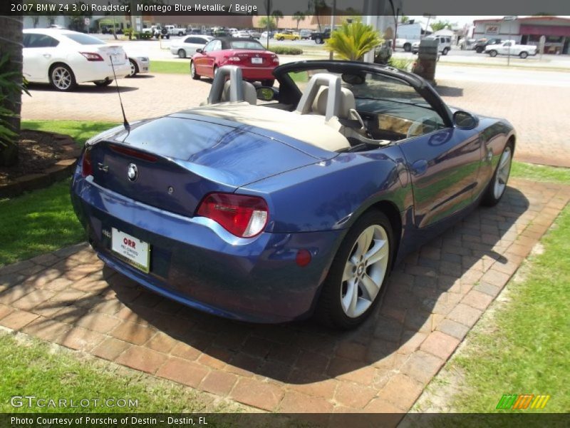Montego Blue Metallic / Beige 2007 BMW Z4 3.0i Roadster