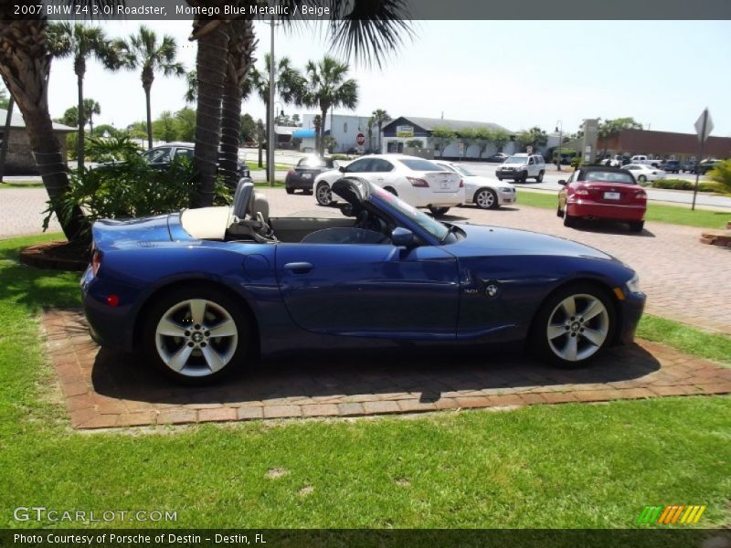 Montego Blue Metallic / Beige 2007 BMW Z4 3.0i Roadster