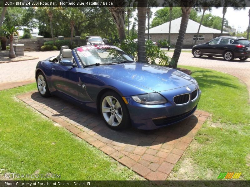 Montego Blue Metallic / Beige 2007 BMW Z4 3.0i Roadster
