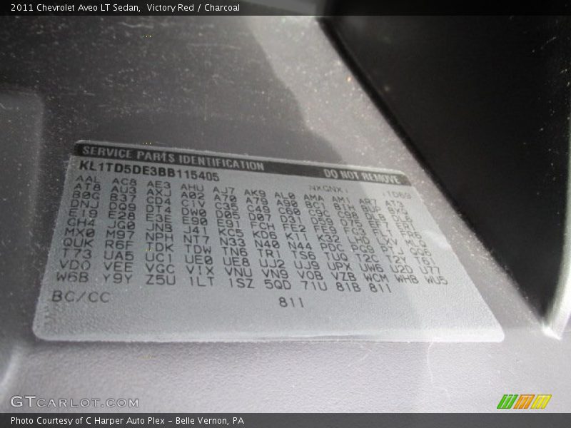 Victory Red / Charcoal 2011 Chevrolet Aveo LT Sedan