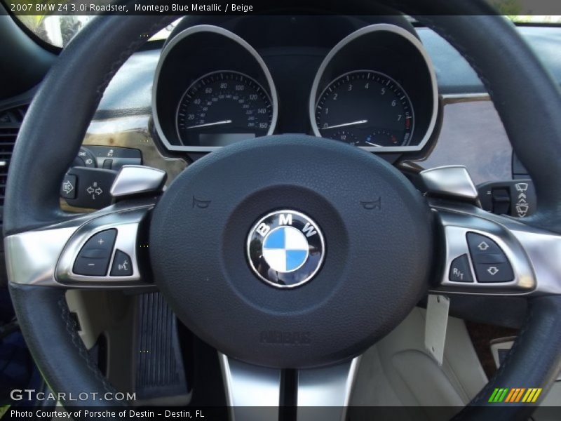Montego Blue Metallic / Beige 2007 BMW Z4 3.0i Roadster