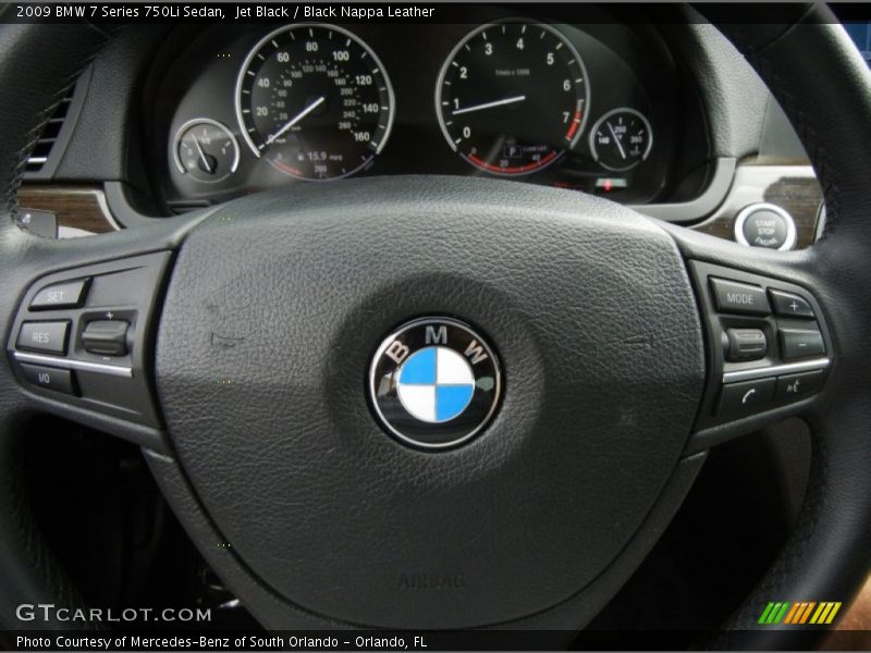 Jet Black / Black Nappa Leather 2009 BMW 7 Series 750Li Sedan