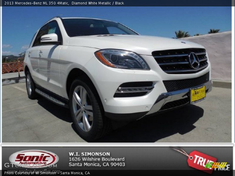 Diamond White Metallic / Black 2013 Mercedes-Benz ML 350 4Matic